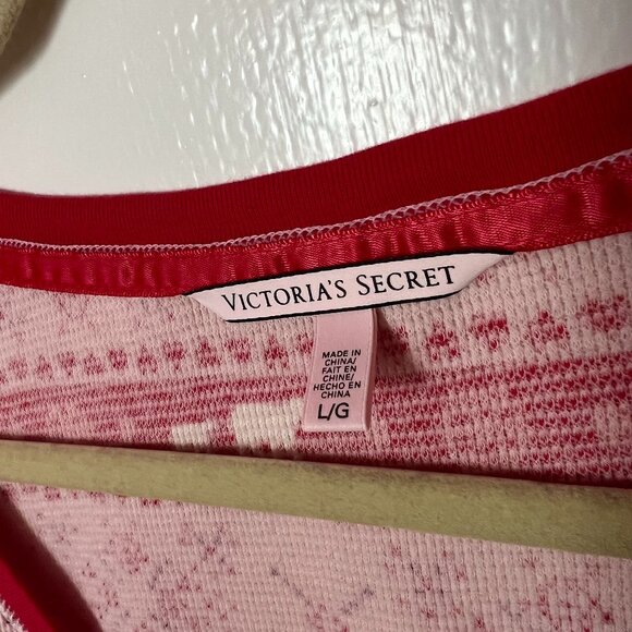 Victoria's Secret Pink and Red Thermal Pajama Set - Picture 4 of 8